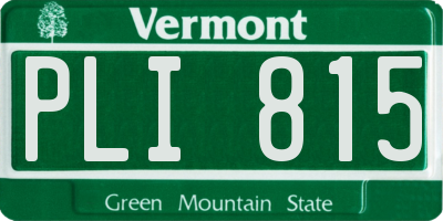 VT license plate PLI815