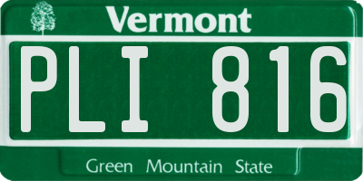 VT license plate PLI816