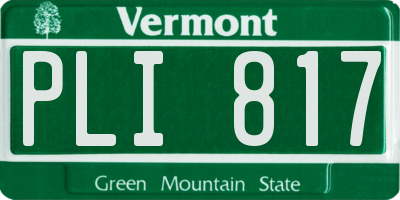VT license plate PLI817