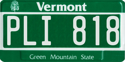 VT license plate PLI818