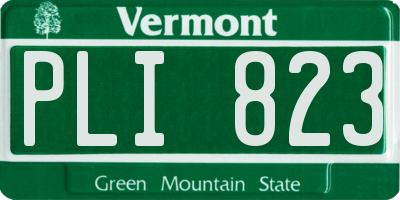 VT license plate PLI823
