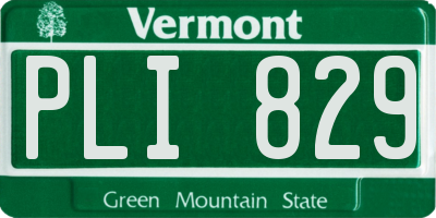 VT license plate PLI829