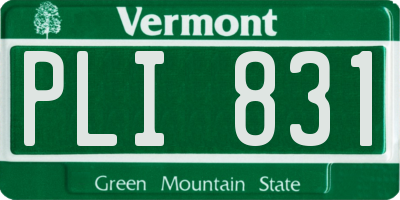 VT license plate PLI831