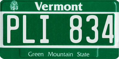 VT license plate PLI834