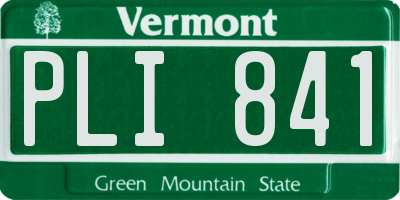 VT license plate PLI841