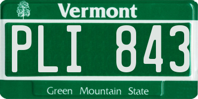 VT license plate PLI843