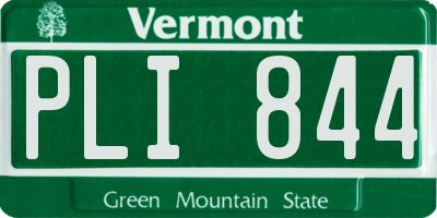 VT license plate PLI844