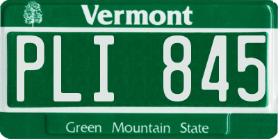 VT license plate PLI845
