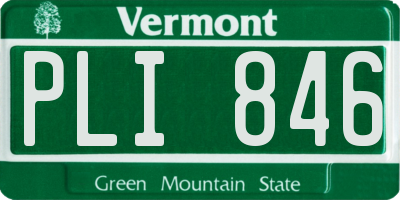 VT license plate PLI846