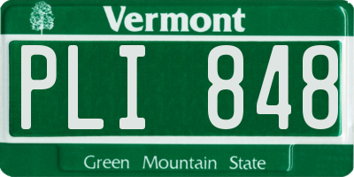 VT license plate PLI848