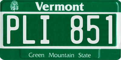 VT license plate PLI851
