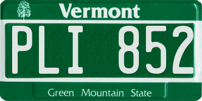 VT license plate PLI852