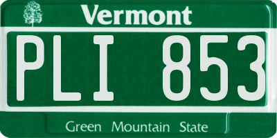 VT license plate PLI853