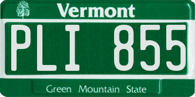 VT license plate PLI855