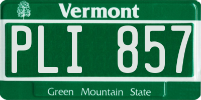 VT license plate PLI857