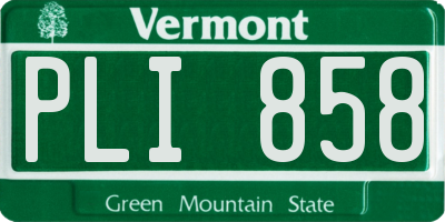 VT license plate PLI858