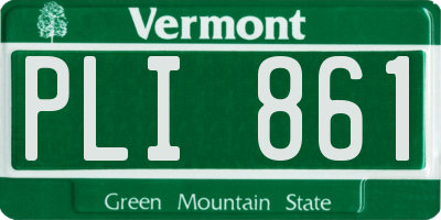 VT license plate PLI861