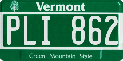 VT license plate PLI862