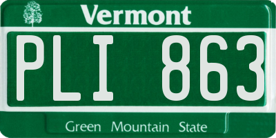VT license plate PLI863