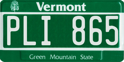 VT license plate PLI865