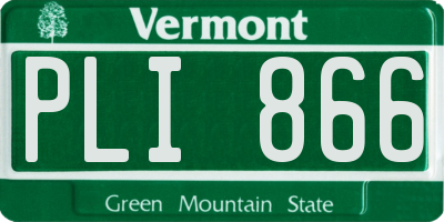 VT license plate PLI866