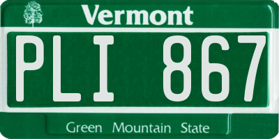 VT license plate PLI867