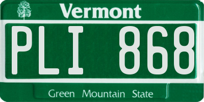 VT license plate PLI868