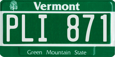 VT license plate PLI871