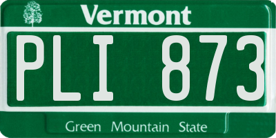 VT license plate PLI873