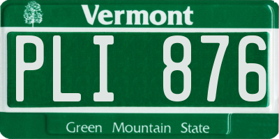 VT license plate PLI876