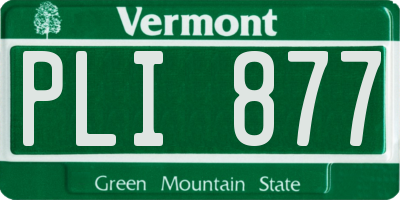 VT license plate PLI877
