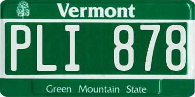 VT license plate PLI878