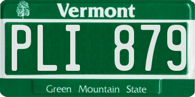 VT license plate PLI879