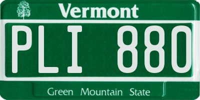 VT license plate PLI880