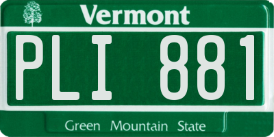 VT license plate PLI881