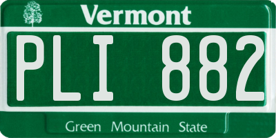 VT license plate PLI882