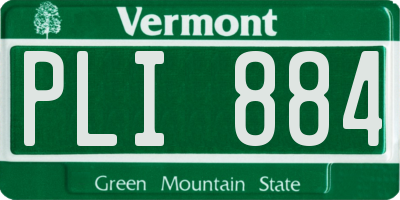 VT license plate PLI884