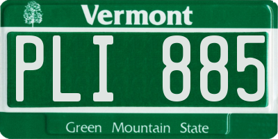 VT license plate PLI885