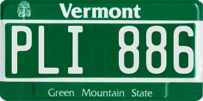 VT license plate PLI886