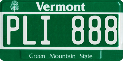 VT license plate PLI888