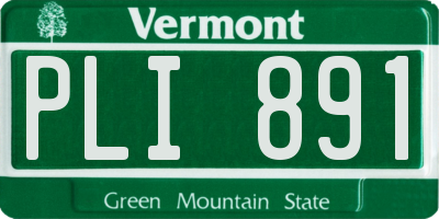 VT license plate PLI891