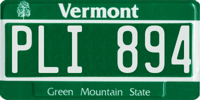 VT license plate PLI894