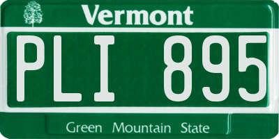 VT license plate PLI895