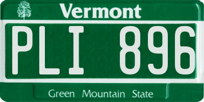 VT license plate PLI896