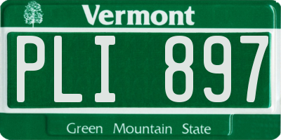 VT license plate PLI897