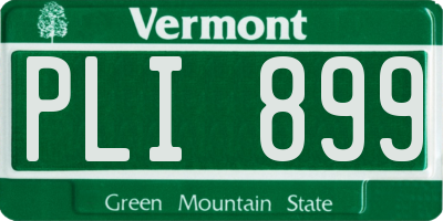 VT license plate PLI899