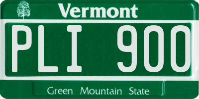 VT license plate PLI900