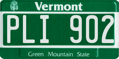 VT license plate PLI902