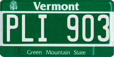 VT license plate PLI903