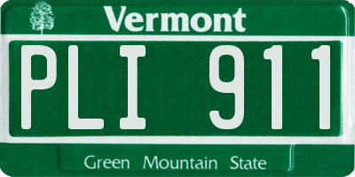 VT license plate PLI911